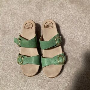 Dansko Light Green Leather Sophie Sandals